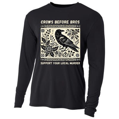 Crows Before Bros Support Your Local Murder Cooling Performance Long Sleeve Crew