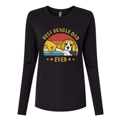 Cute Best Beagle Dad Ever Vintage Puppy Lover Retro Design Womens Cotton Relaxed Long Sleeve T-Shirt