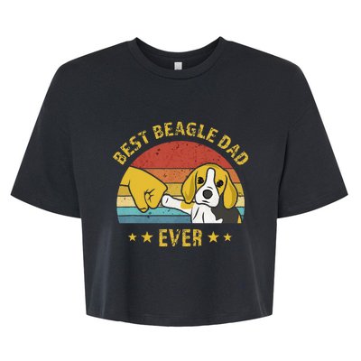 Cute Best Beagle Dad Ever Vintage Puppy Lover Retro Design Bella+Canvas Jersey Crop Tee