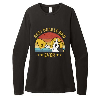 Cute Best Beagle Dad Ever Vintage Puppy Lover Retro Design Womens CVC Long Sleeve Shirt