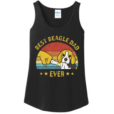 Cute Best Beagle Dad Ever Vintage Puppy Lover Retro Design Ladies Essential Tank