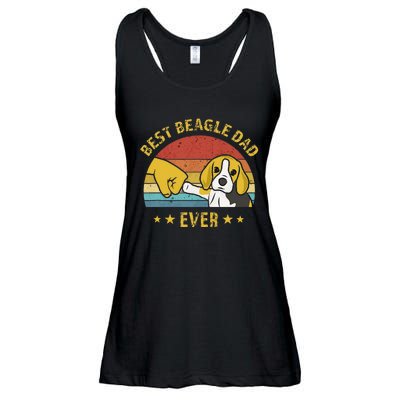 Cute Best Beagle Dad Ever Vintage Puppy Lover Retro Design Ladies Essential Flowy Tank