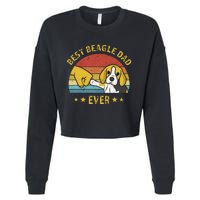 Cute Best Beagle Dad Ever Vintage Puppy Lover Retro Design Cropped Pullover Crew