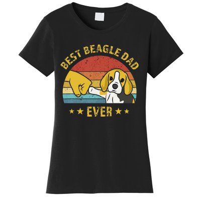 Cute Best Beagle Dad Ever Vintage Puppy Lover Retro Design Women's T-Shirt