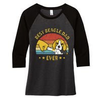 Cute Best Beagle Dad Ever Vintage Puppy Lover Retro Design Women's Tri-Blend 3/4-Sleeve Raglan Shirt