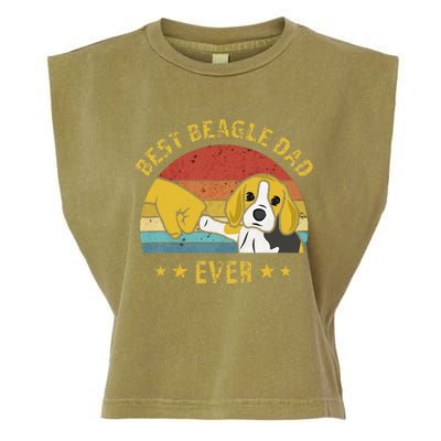 Cute Best Beagle Dad Ever Vintage Puppy Lover Retro Design Garment-Dyed Women's Muscle Tee