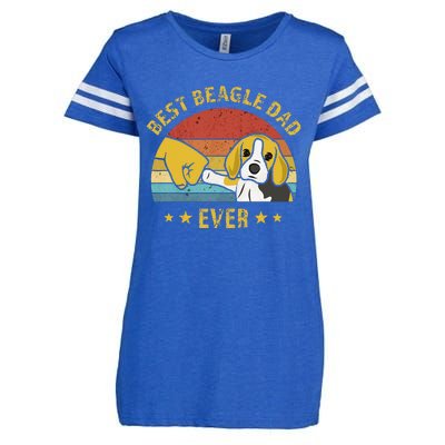 Cute Best Beagle Dad Ever Vintage Puppy Lover Retro Design Enza Ladies Jersey Football T-Shirt