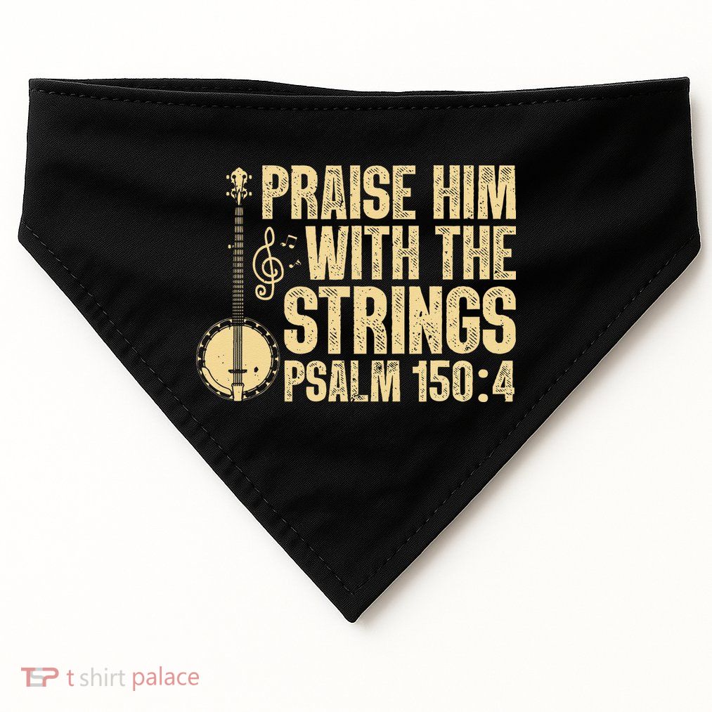 Cool Banjo Bluegrass Music Art For Men Women Worship Leader USA-Made Doggie Bandana