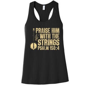 Cool Banjo Bluegrass Music Art For Men Women Worship Leader Women's Racerback Tank