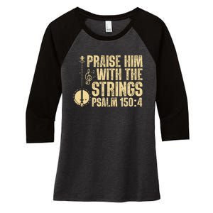 Cool Banjo Bluegrass Music Art For Men Women Worship Leader Women's Tri-Blend 3/4-Sleeve Raglan Shirt