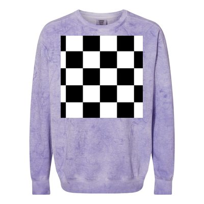 Chess Board Black And White Checkered Colorblast Crewneck Sweatshirt