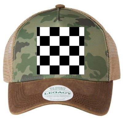 Chess Board Black And White Checkered Legacy Tie Dye Trucker Hat