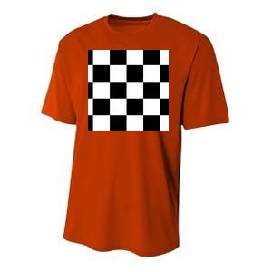 Chess Board Black And White Checkered Youth Performance Sprint T-Shirt