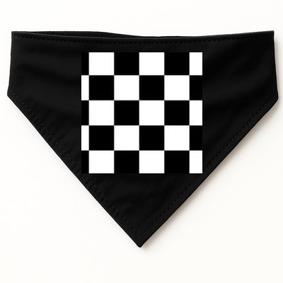 Chess Board Black And White Checkered USA-Made Doggie Bandana