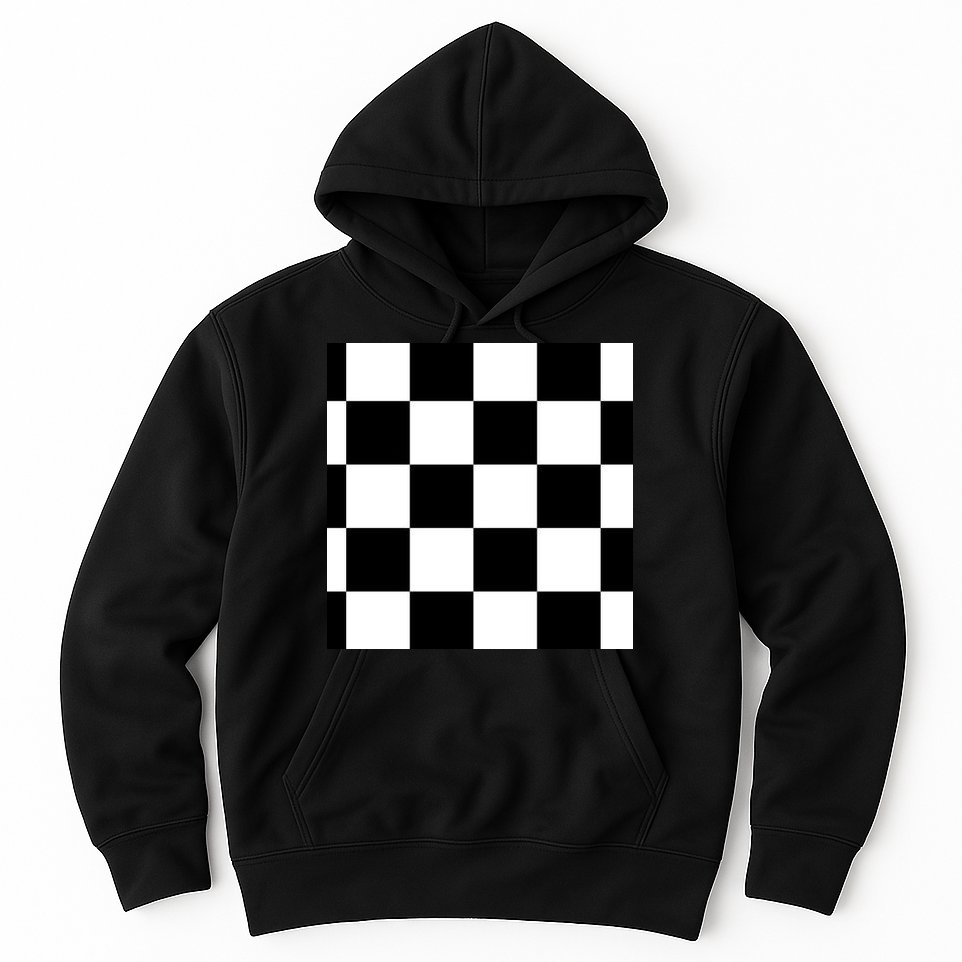 Chess Board Black And White Checkered Hoodie