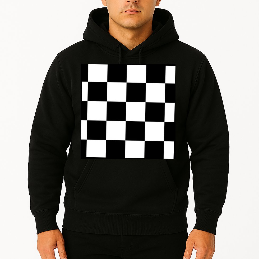 Chess Board Black And White Checkered Hoodie