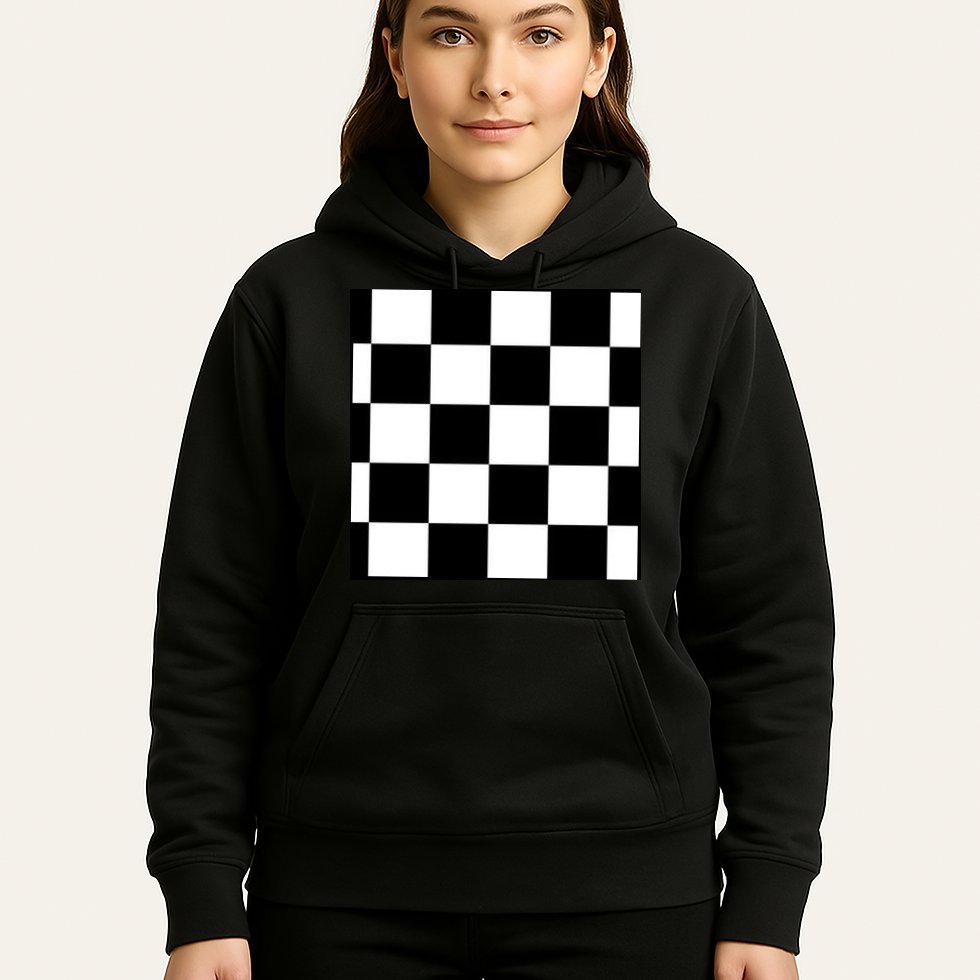 Chess Board Black And White Checkered Hoodie