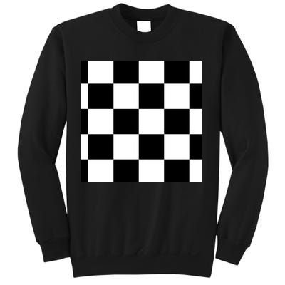 Chess Board Black And White Checkered Sweatshirt