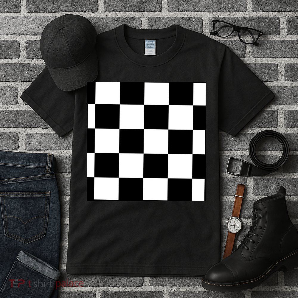 Chess Board Black And White Checkered Tall T-Shirt