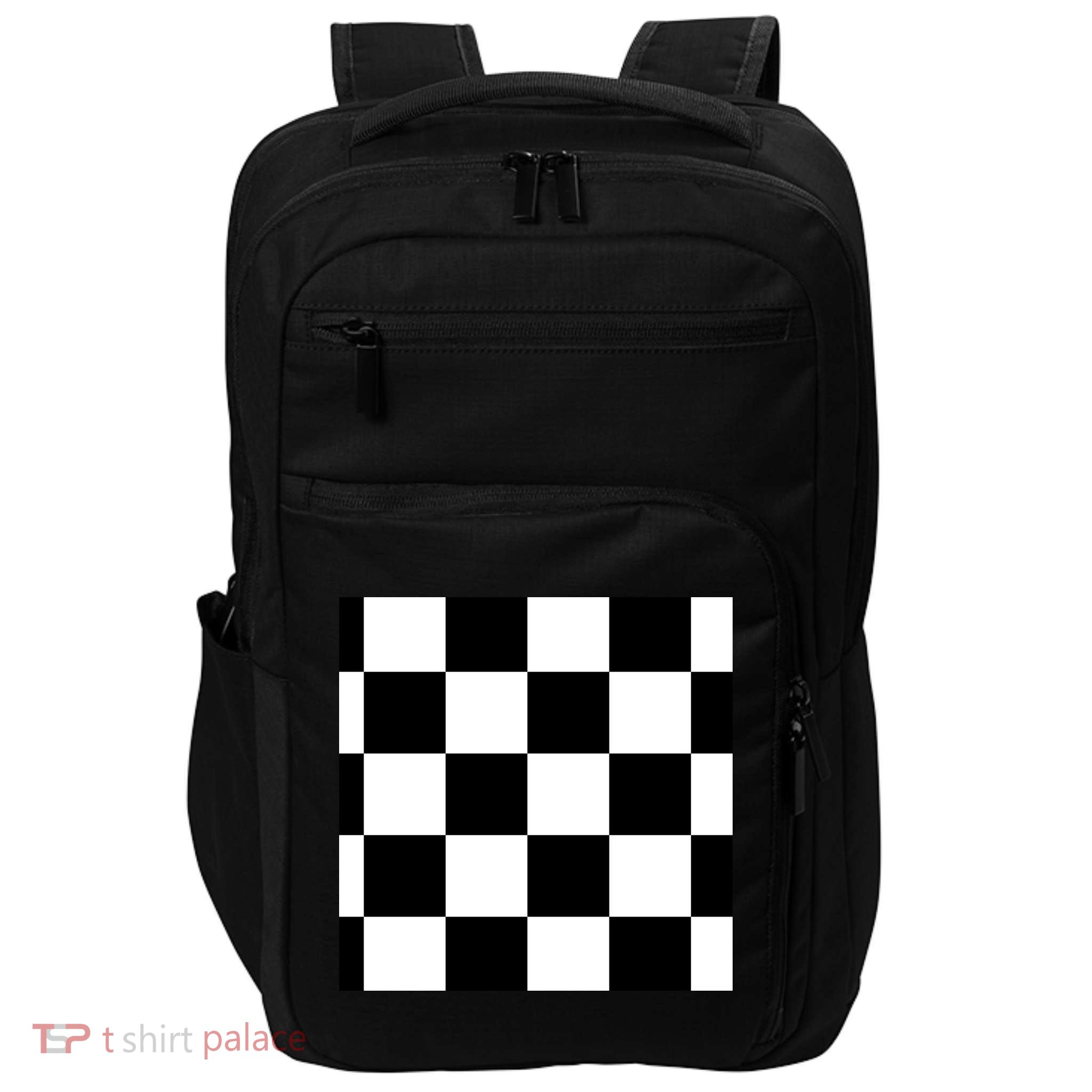Chess Board Black And White Checkered Impact Tech Backpack