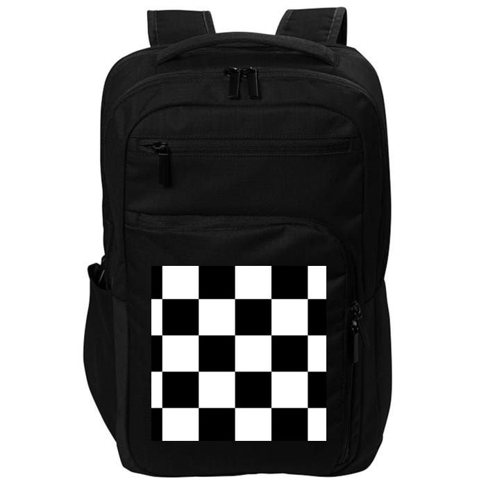 Chess Board Black And White Checkered Impact Tech Backpack