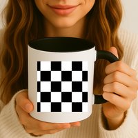 Chess Board Black And White Checkered Mug
