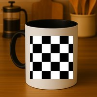 Chess Board Black And White Checkered Mug