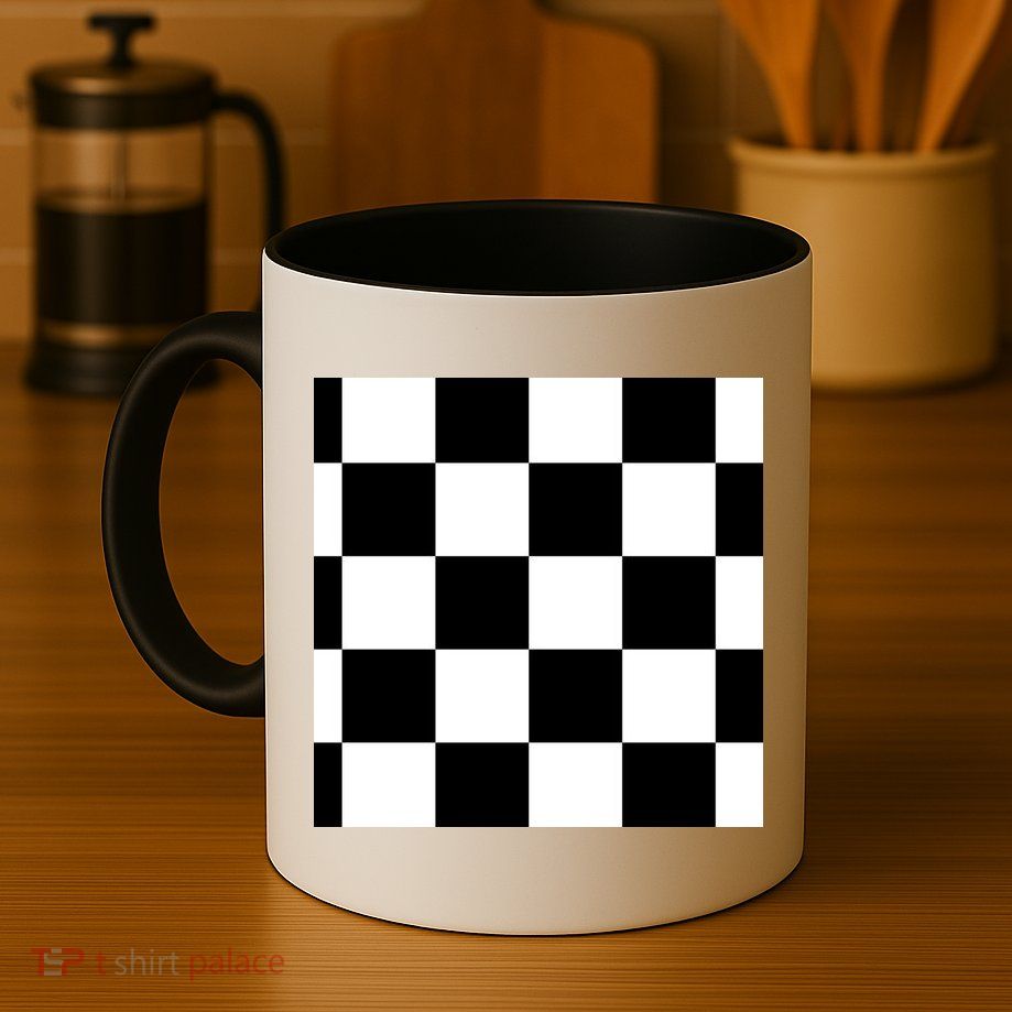 Chess Board Black And White Checkered Mug