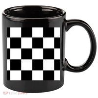 Chess Board Black And White Checkered 11oz C Handle Ceramic Mug
