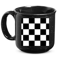 Chess Board Black And White Checkered 15oz Campfire Ceramic Mug
