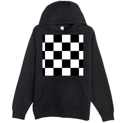 Chess Board Black And White Checkered Premium Pullover Hoodie