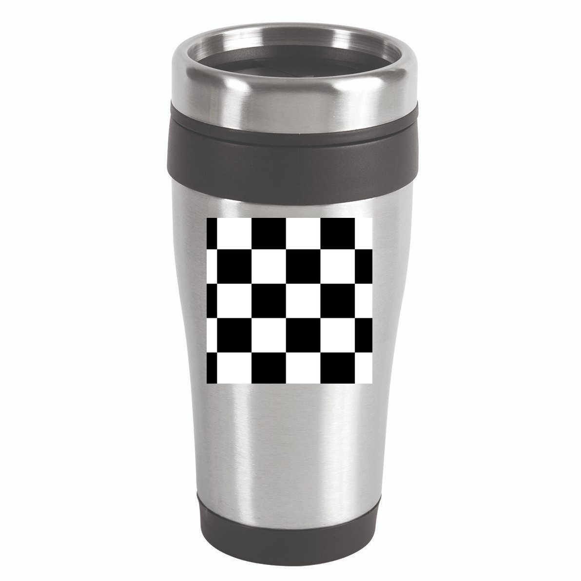 Chess Board Black And White Checkered 16oz Travel Tumbler