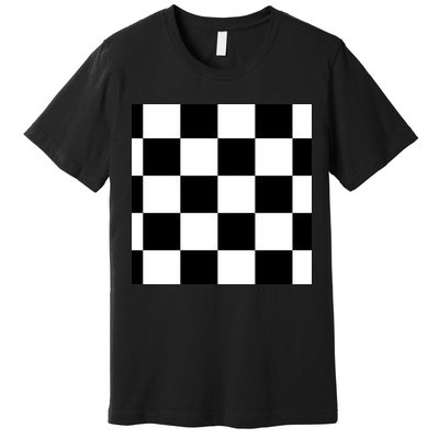 Chess Board Black And White Checkered Premium T-Shirt