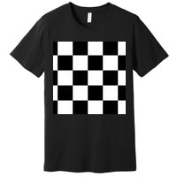 Chess Board Black And White Checkered Premium T-Shirt
