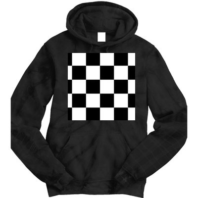 Chess Board Black And White Checkered Tie Dye Hoodie