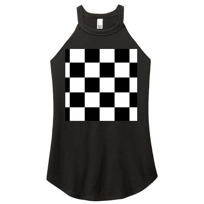 Chess Board Black And White Checkered Women's Perfect Tri Rocker Tank