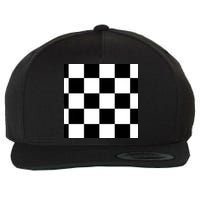 Chess Board Black And White Checkered Wool Snapback Cap