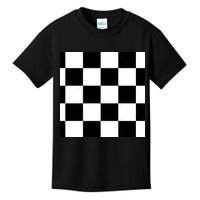 Chess Board Black And White Checkered Kids T-Shirt