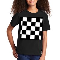Chess Board Black And White Checkered Kids T-Shirt