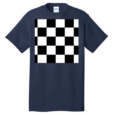 Chess Board Black And White Checkered Tall T-Shirt