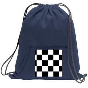 Chess Board Black And White Checkered Sweatshirt Cinch Pack Bag