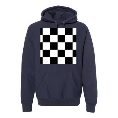 Chess Board Black And White Checkered Premium Hoodie