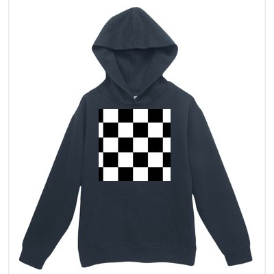 Chess Board Black And White Checkered Urban Pullover Hoodie