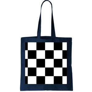 Chess Board Black And White Checkered Tote Bag