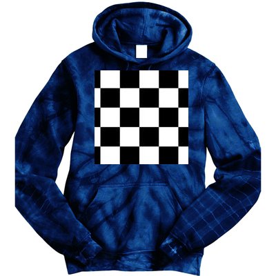 Chess Board Black And White Checkered Tie Dye Hoodie