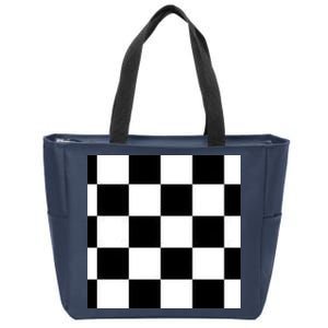 Chess Board Black And White Checkered Zip Tote Bag