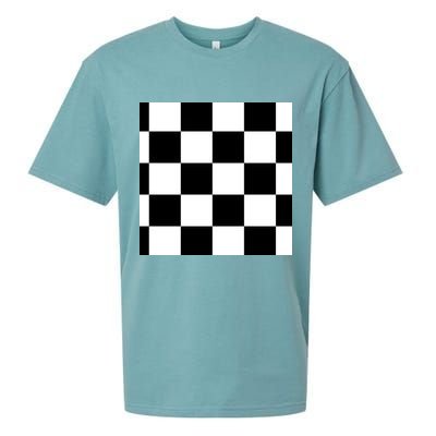 Chess Board Black And White Checkered Sueded Cloud Jersey T-Shirt