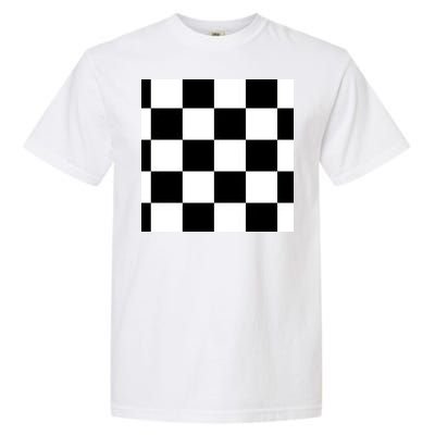 Chess Board Black And White Checkered Garment-Dyed Heavyweight T-Shirt