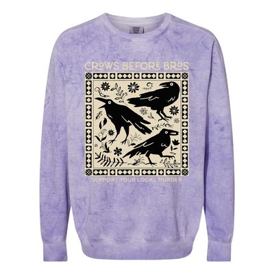 Crows Before Bros Support Your Local Murder Funny Halloween Colorblast Crewneck Sweatshirt