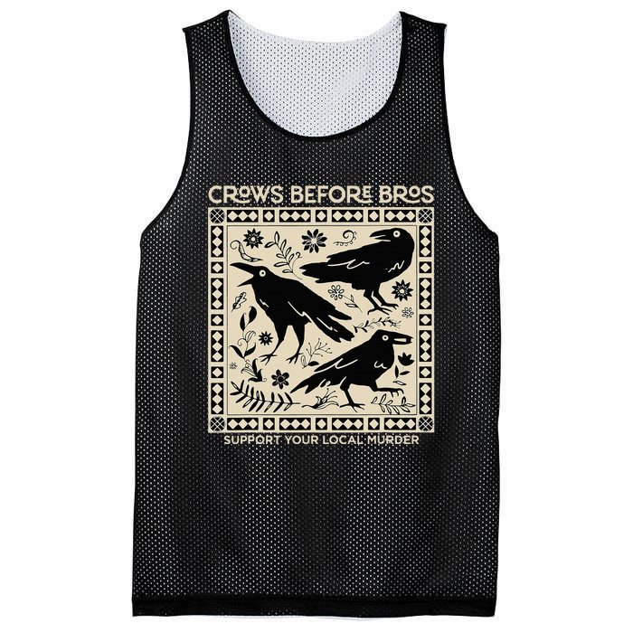 Crows Before Bros Support Your Local Murder Funny Halloween Mesh Reversible Basketball Jersey Tank